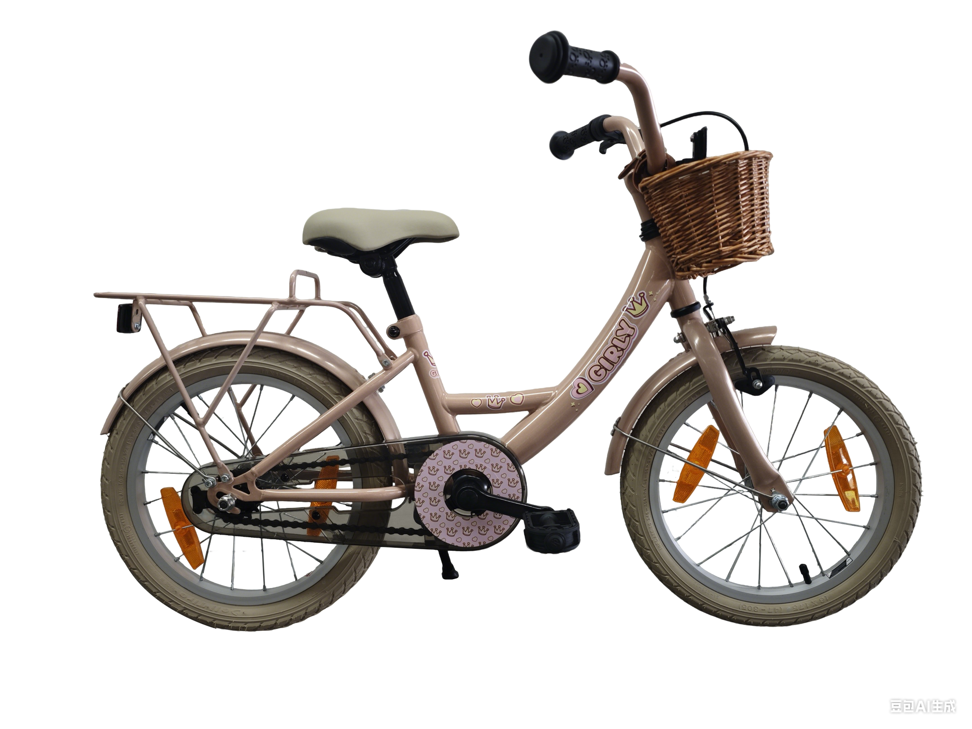 Vélo pour enfants Bikefun girly 16 pouces - avec panier et moyeu de frein - rose