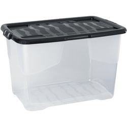 Boîte de rangement courbe xw203-clr blk-ex 65l transparent, noir