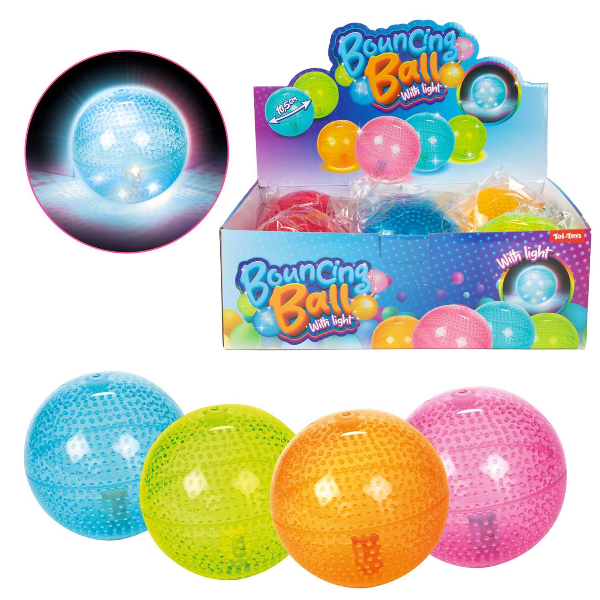 Toi-toys balle rebondissante néon avec lumière 10cm