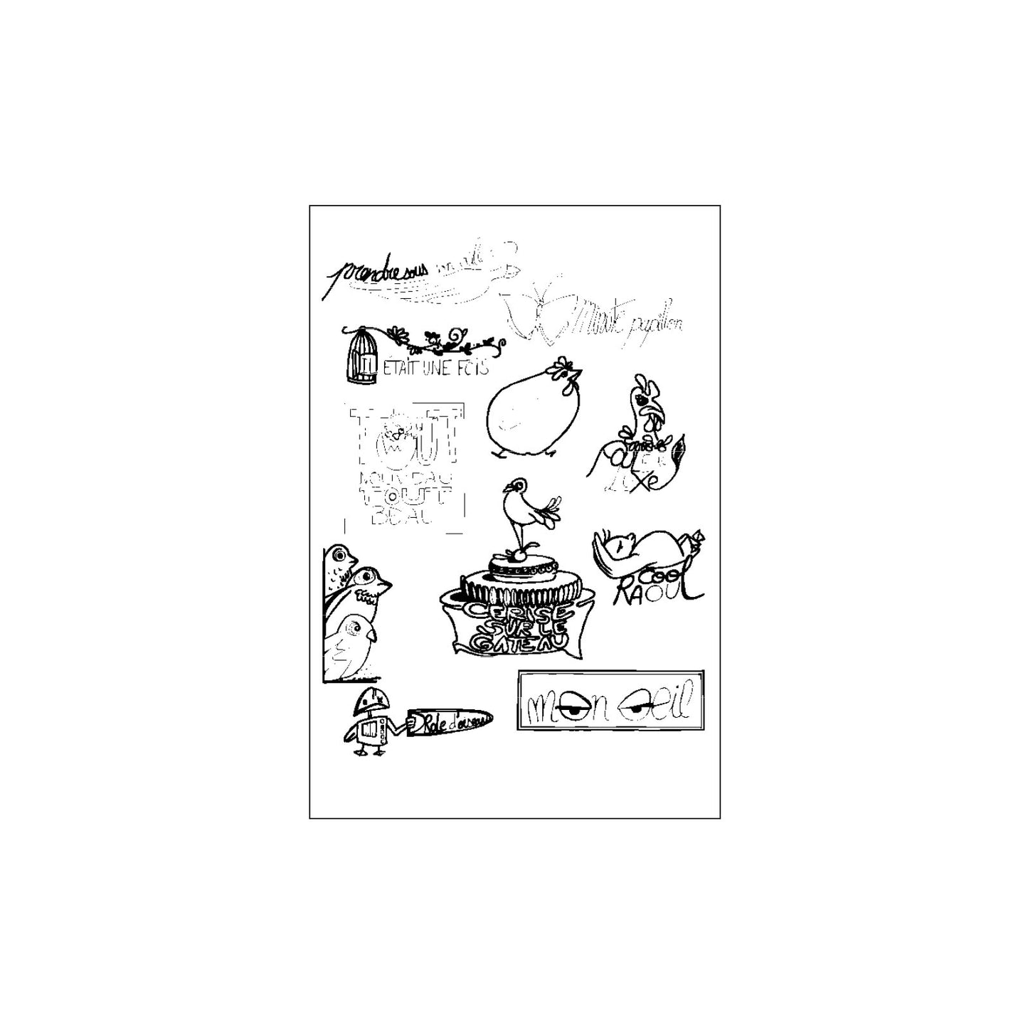 Vaessen creative • tampons transparents oiseaux 11pcs.