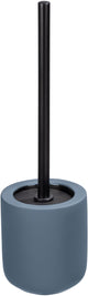 Wenko porte-brosse de toilette avellino en céramique bleu mat avec couvercle en silicone - brosse de toilette avec support - brosse de toilette avec support autoportante