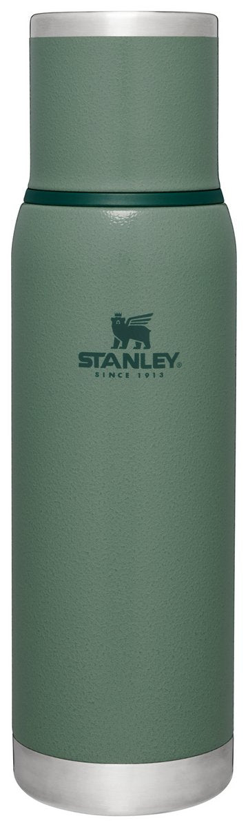 Bouteille thermos Stanley Adventure to-go 1l - 25 heures chaud - 27 heures froid - étanche - couvercle isolé - sans BPA - bouchon verseur pour un versement contrôlé - vert martelé