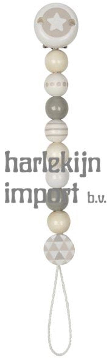 GOKI WOODEN Pacificier Chain Star Grey