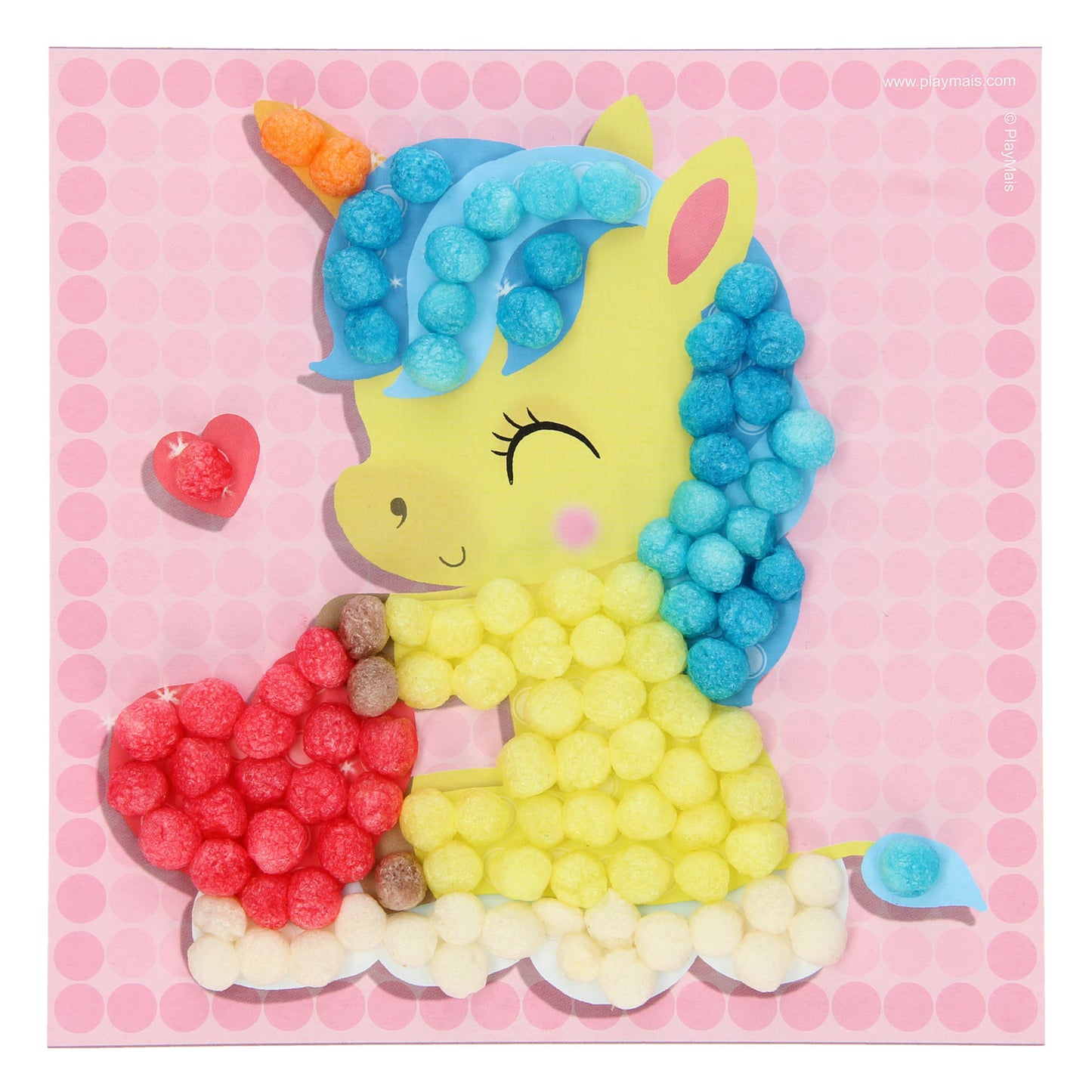 Les cartes Playmais mosaic décorent une licorne