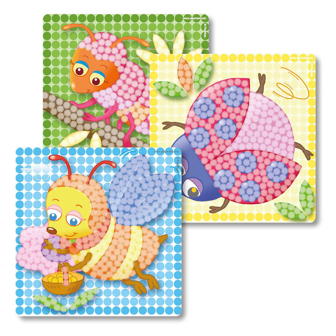 Les cartes Playmais mosaic décorent les insectes