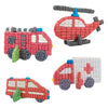 Des cartes Playmais décorent un camion de pompiers