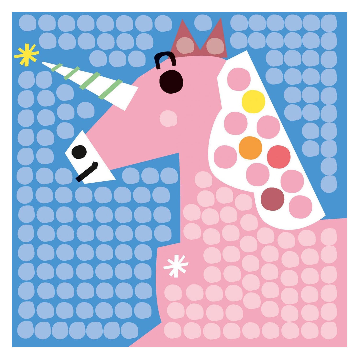 Les cartes mosaïque Playmais décorent la licorne