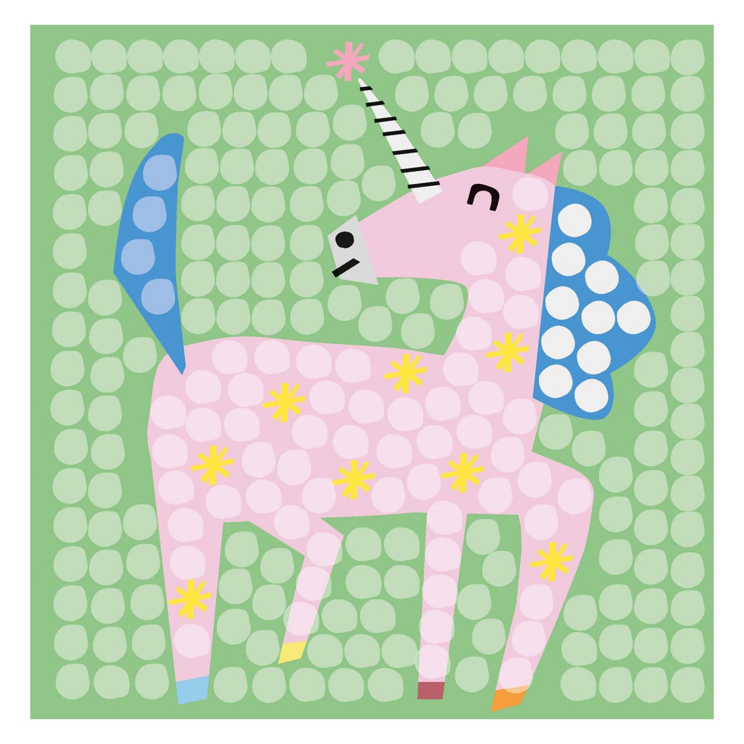 Les cartes mosaïque Playmais décorent la licorne