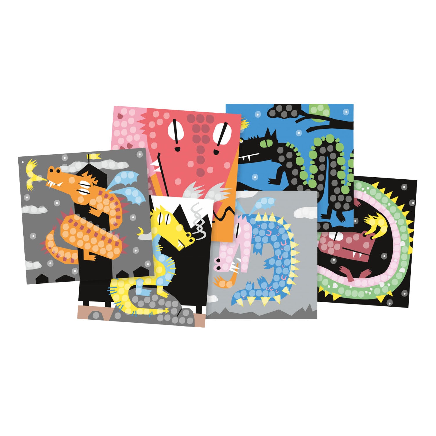 Cartes mosaïque Playmais décorant dragon