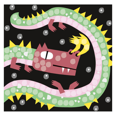 Cartes mosaïque Playmais décorant dragon