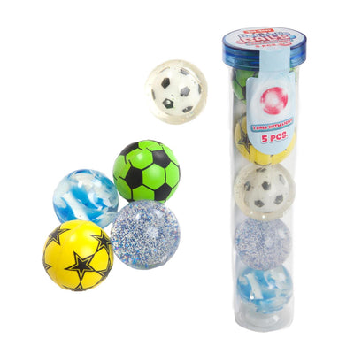 Toi-toys balles rebondissantes amusantes en tube 5 pcs