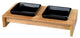 Trixie Feed Set Ceramics avec Base en bois noir