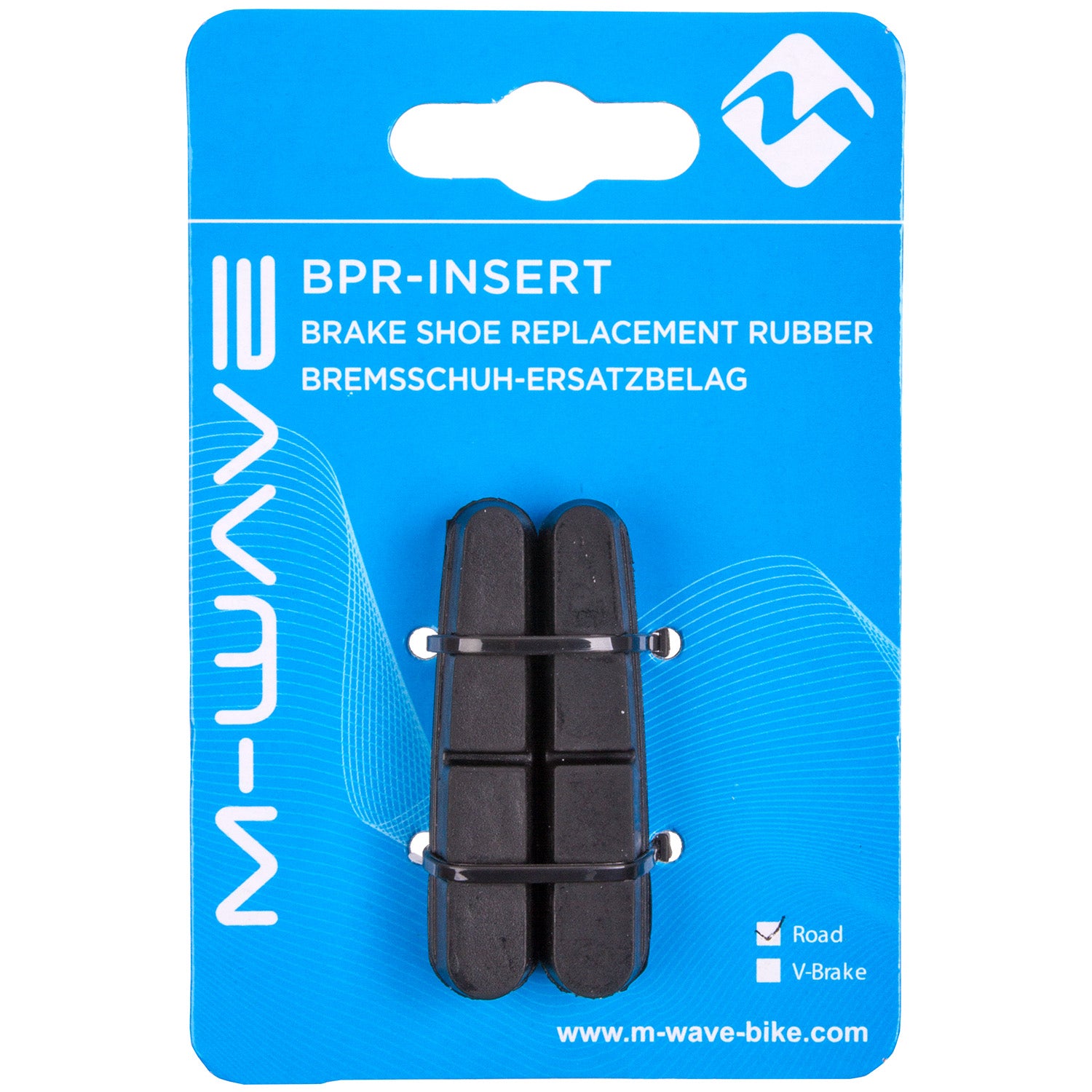 Caoutchouc de remplacement de mâchoire de frein M-wave bpr-insert-rr
