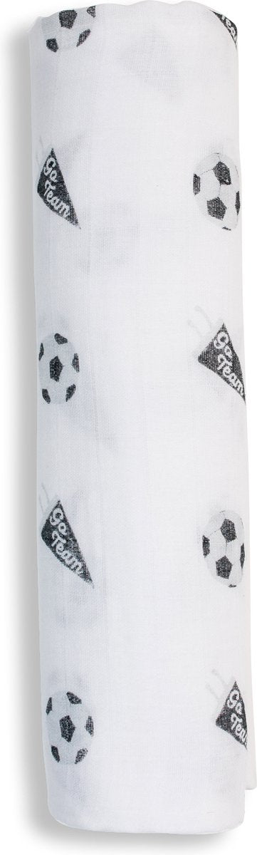 Lulujo - mousseline - emmaillotage - coton - 120x120 cm - football