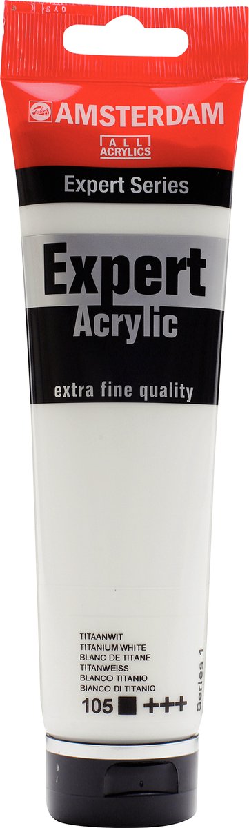 Peinture acrylique série expert Amsterdam tube 150 ml blanc titane 105