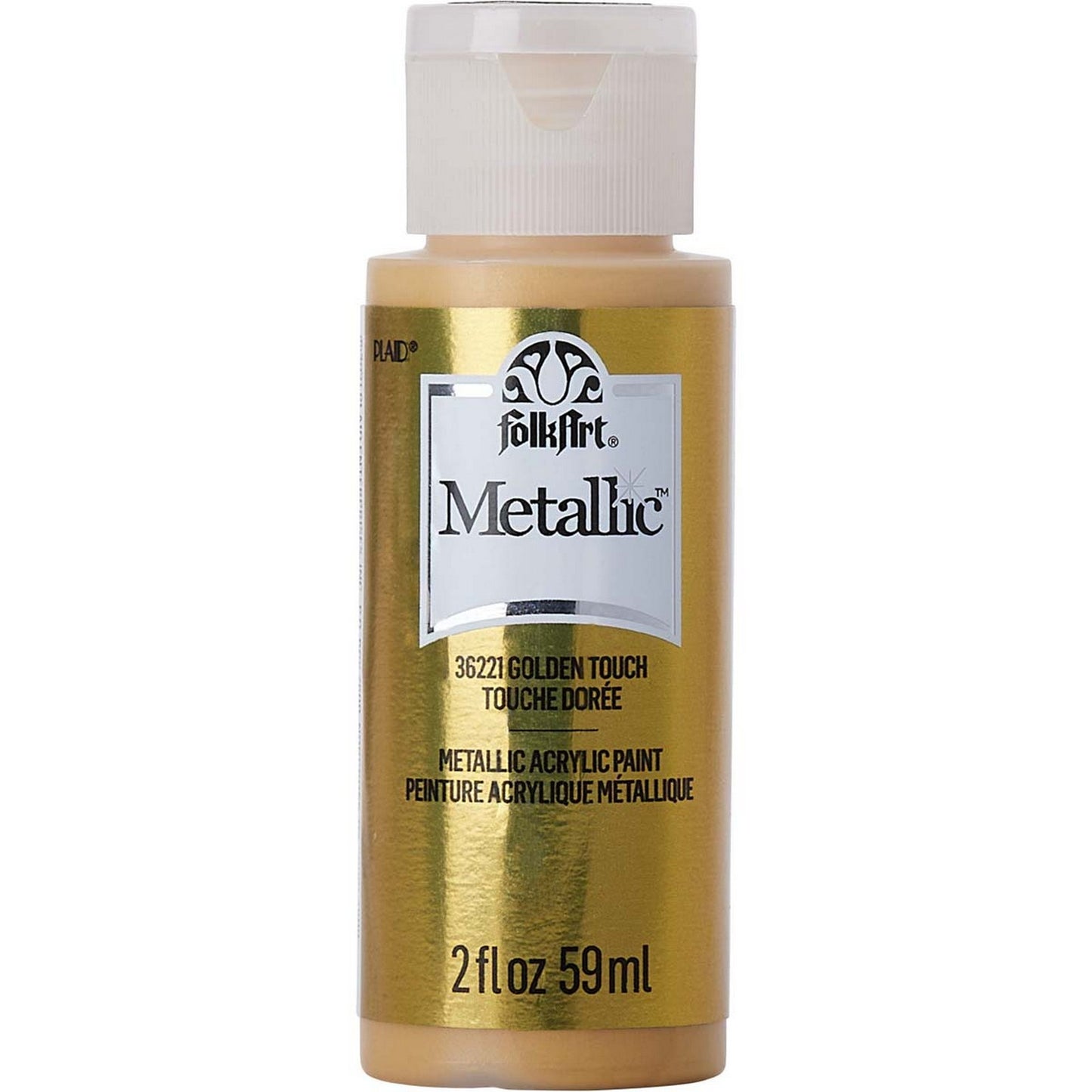 Folkart • peinture acrylique métallisée touche dorée 59ml