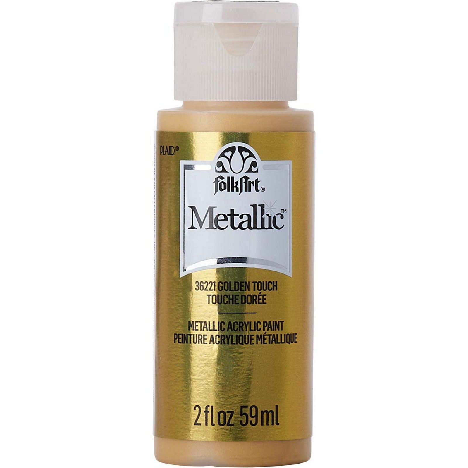 Folkart • peinture acrylique métallisée touche dorée 59ml
