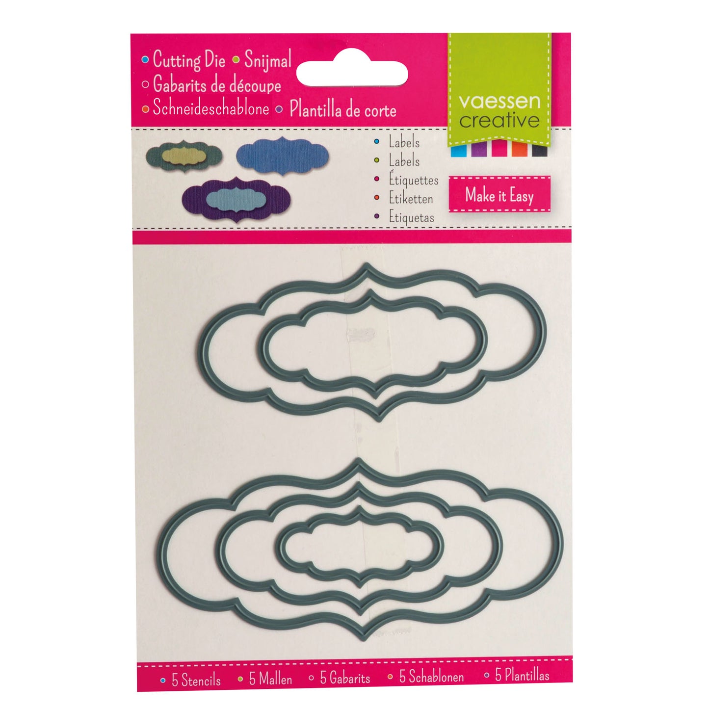 Vaessen creative • matrices de découpe étiquettes 5 pcs.