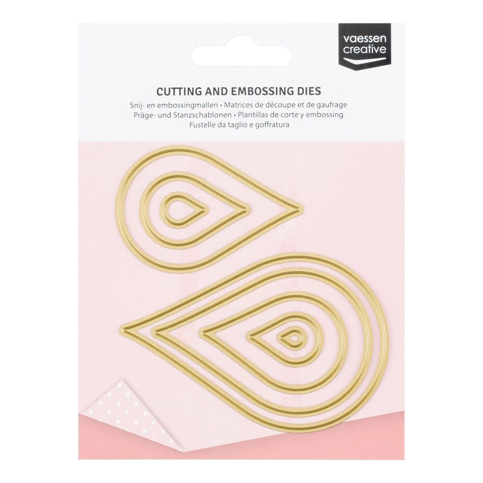 Vaessen creative • matrices de découpe et de gaufrage en goutte 8 pcs.