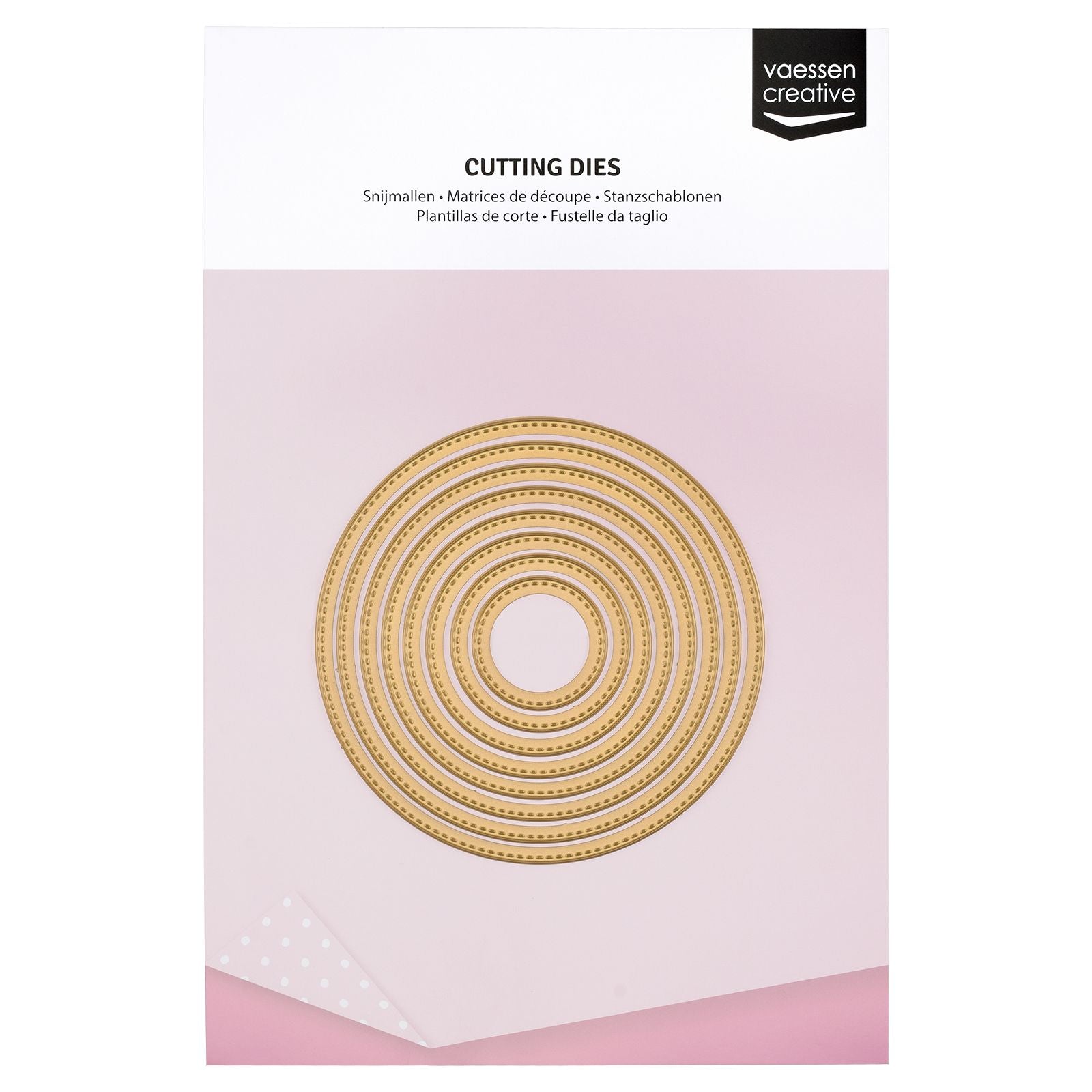 Vaessen creative • essentials matrices de découpe cercle avec bord cousu 8 pcs.