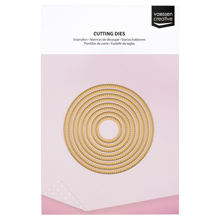 Vaessen creative • essentials matrices de découpe cercle avec bord cousu 8 pcs.