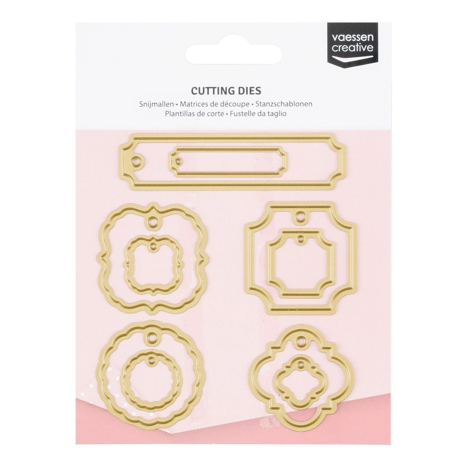 Vaessen creative • matrices de découpe et de gaufrage étiquettes 10 pcs.