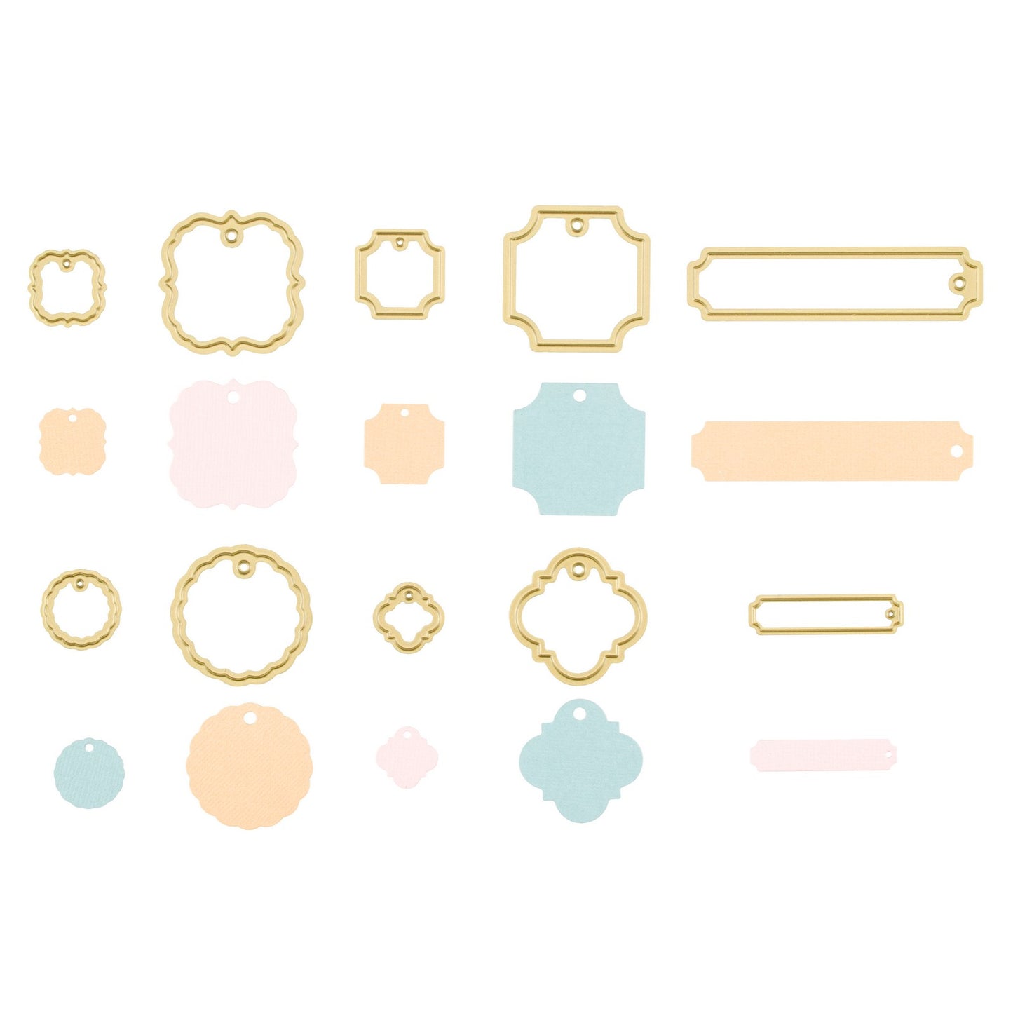 Vaessen creative • matrices de découpe et de gaufrage étiquettes 10 pcs.