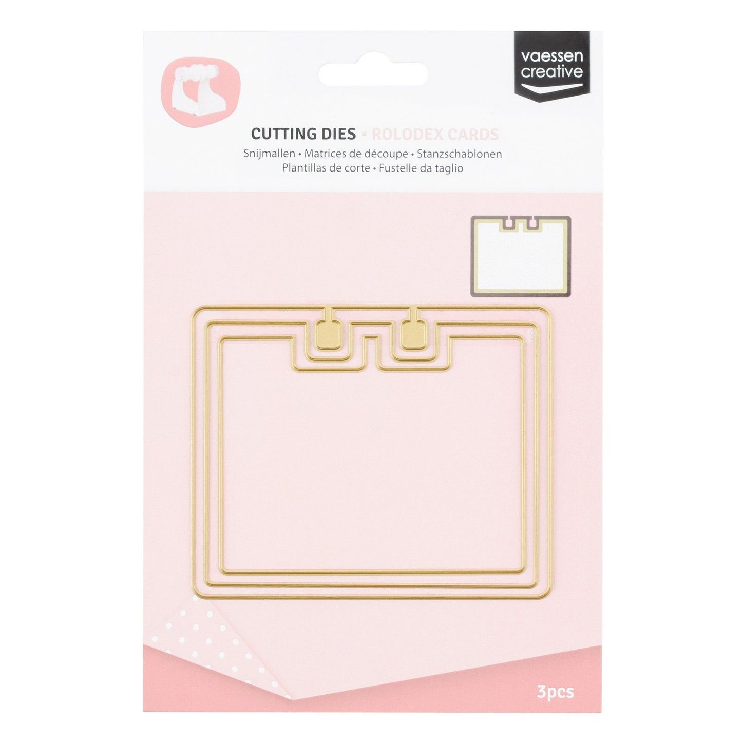 Vaessen creative • matrices de découpe rolodex rectangle arrondi 3 pcs.