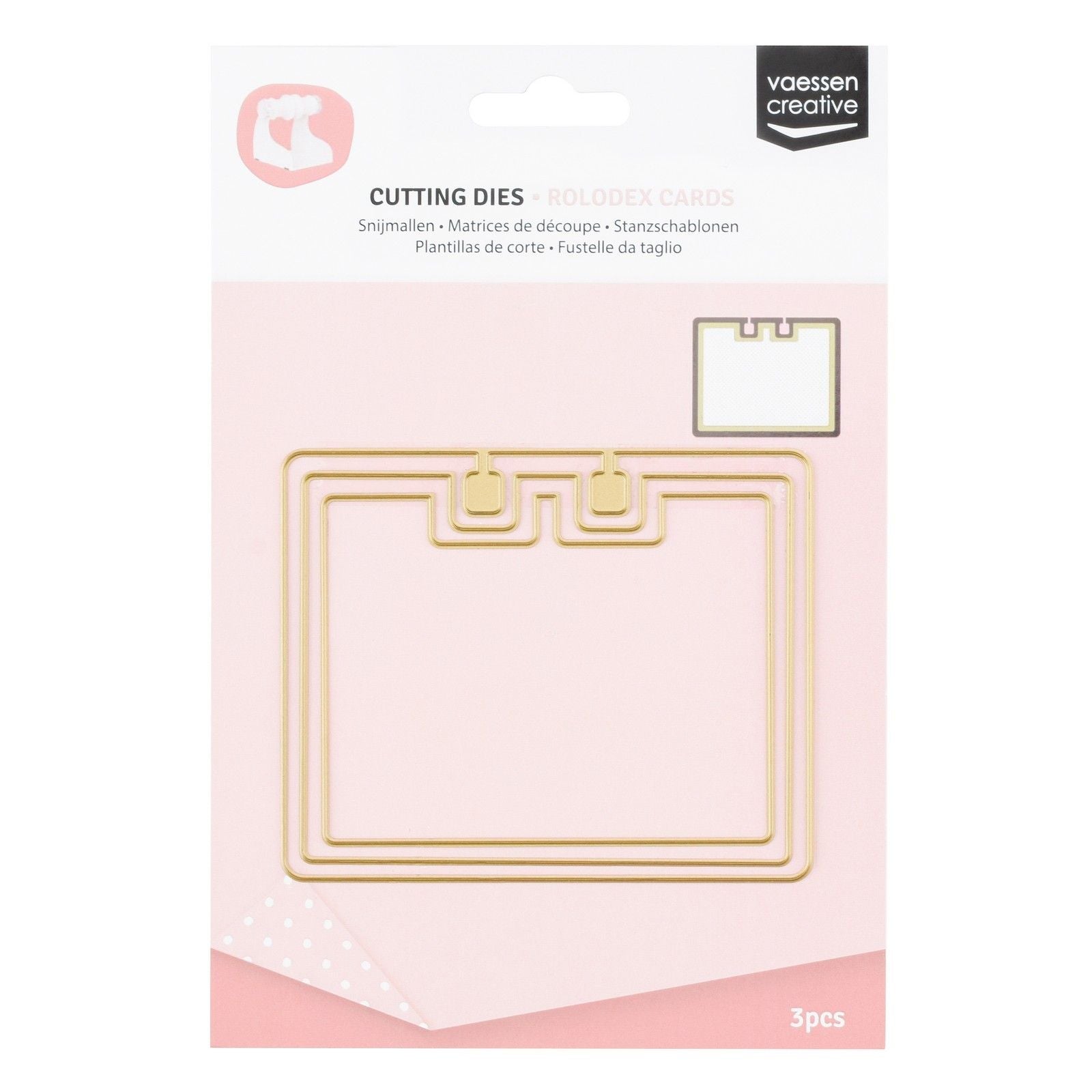Vaessen creative • matrices de découpe rolodex rectangle arrondi 3 pcs.