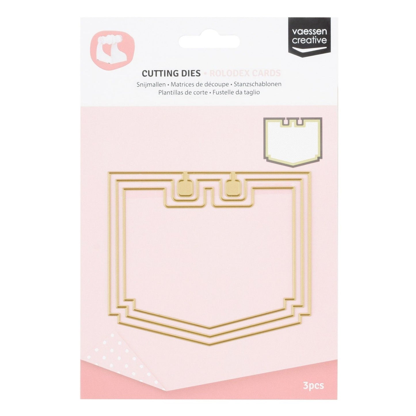 Vaessen creative • matrices de découpe rolodex angulaire 3 pcs.