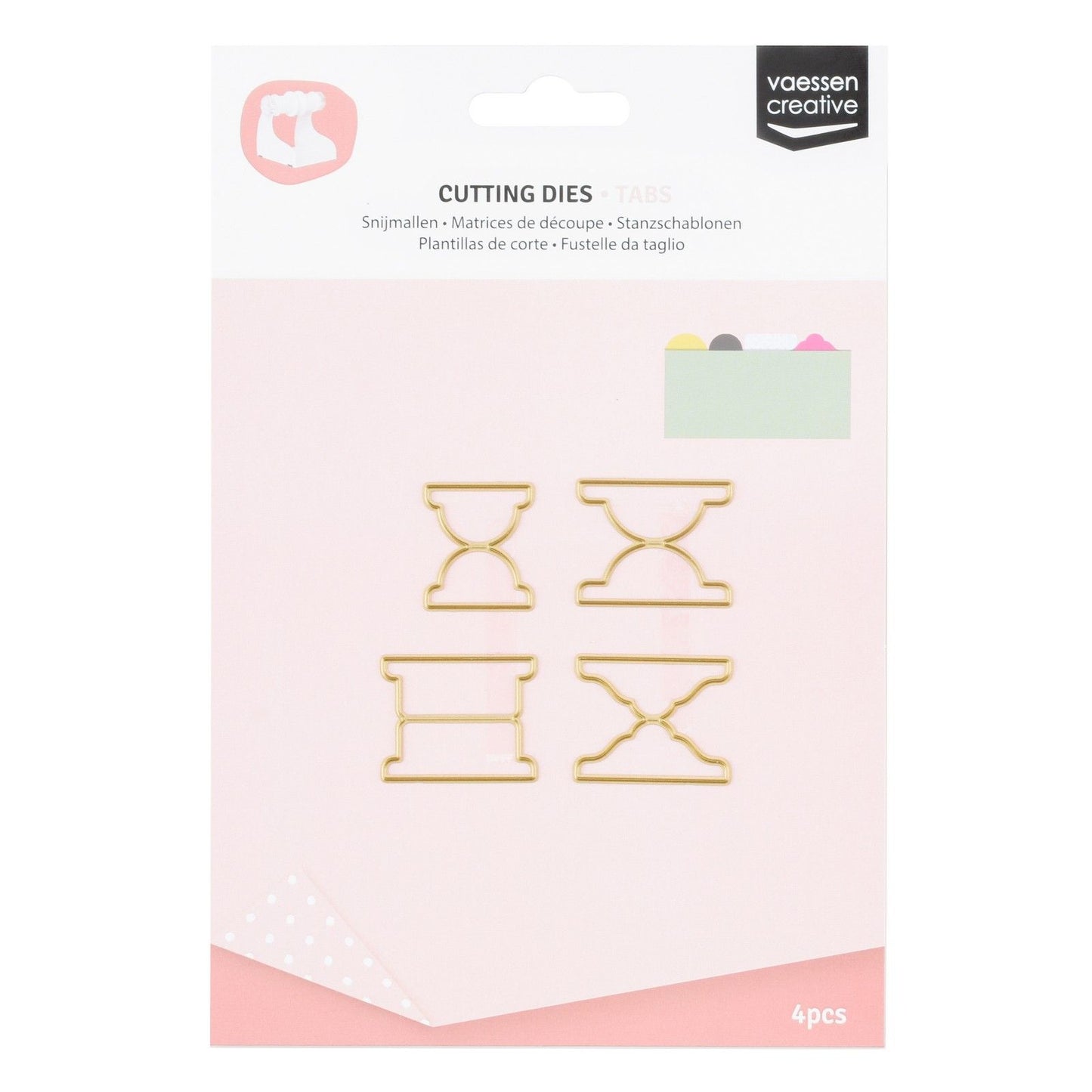 Vaessen creative • matrices de découpe onglets rolodex 4 pcs.
