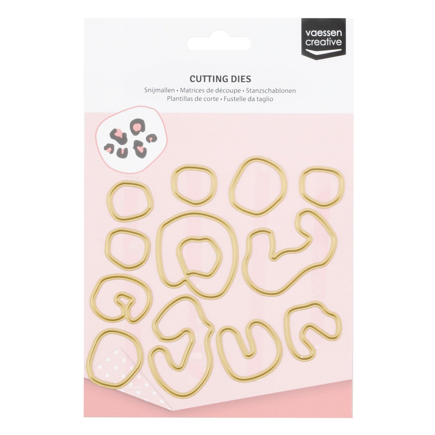 Vaessen creative • matrices de découpe et de gaufrage imprimé léopard 12 pcs.
