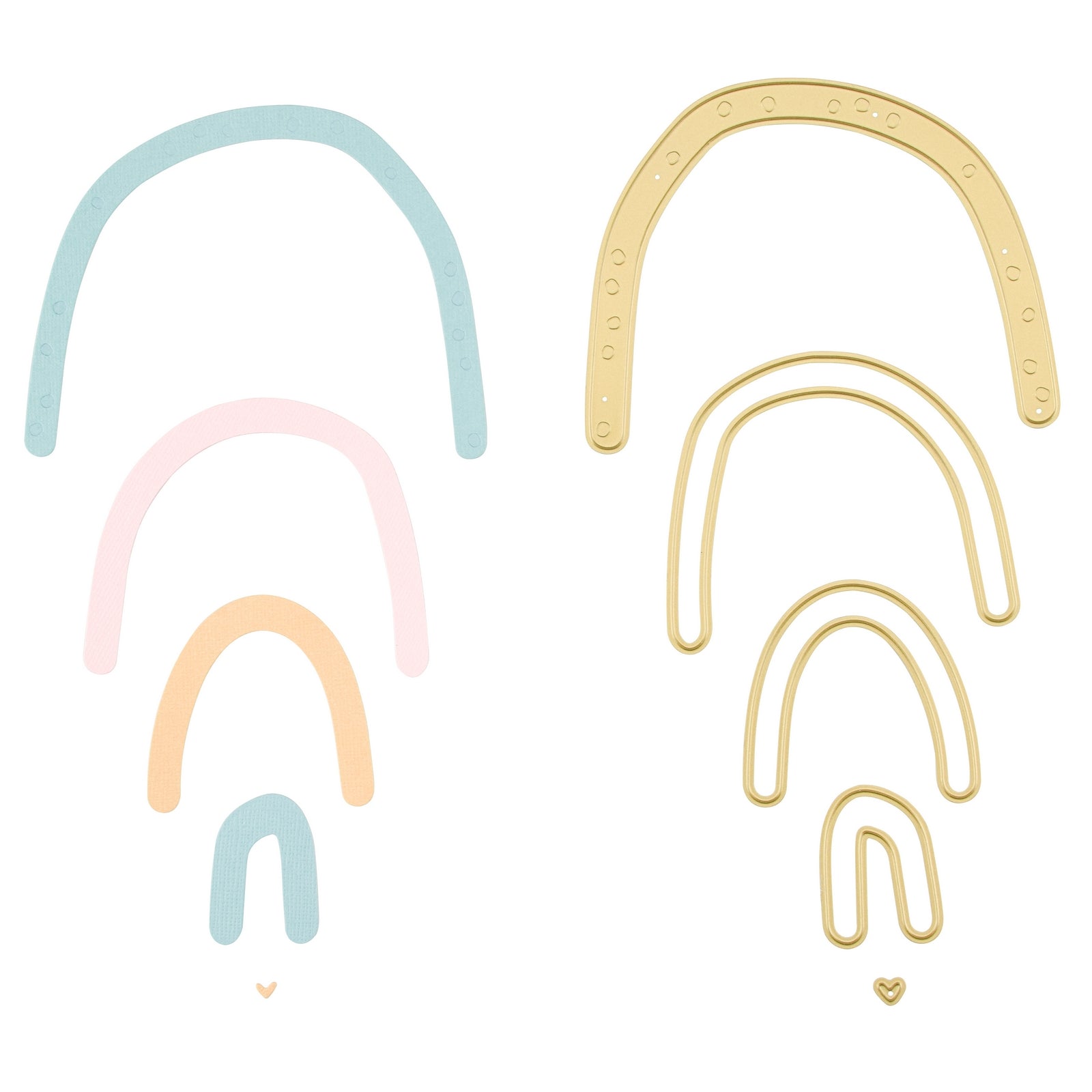 Vaessen creative • matrices de découpe et de gaufrage arc-en-ciel 5 pcs.