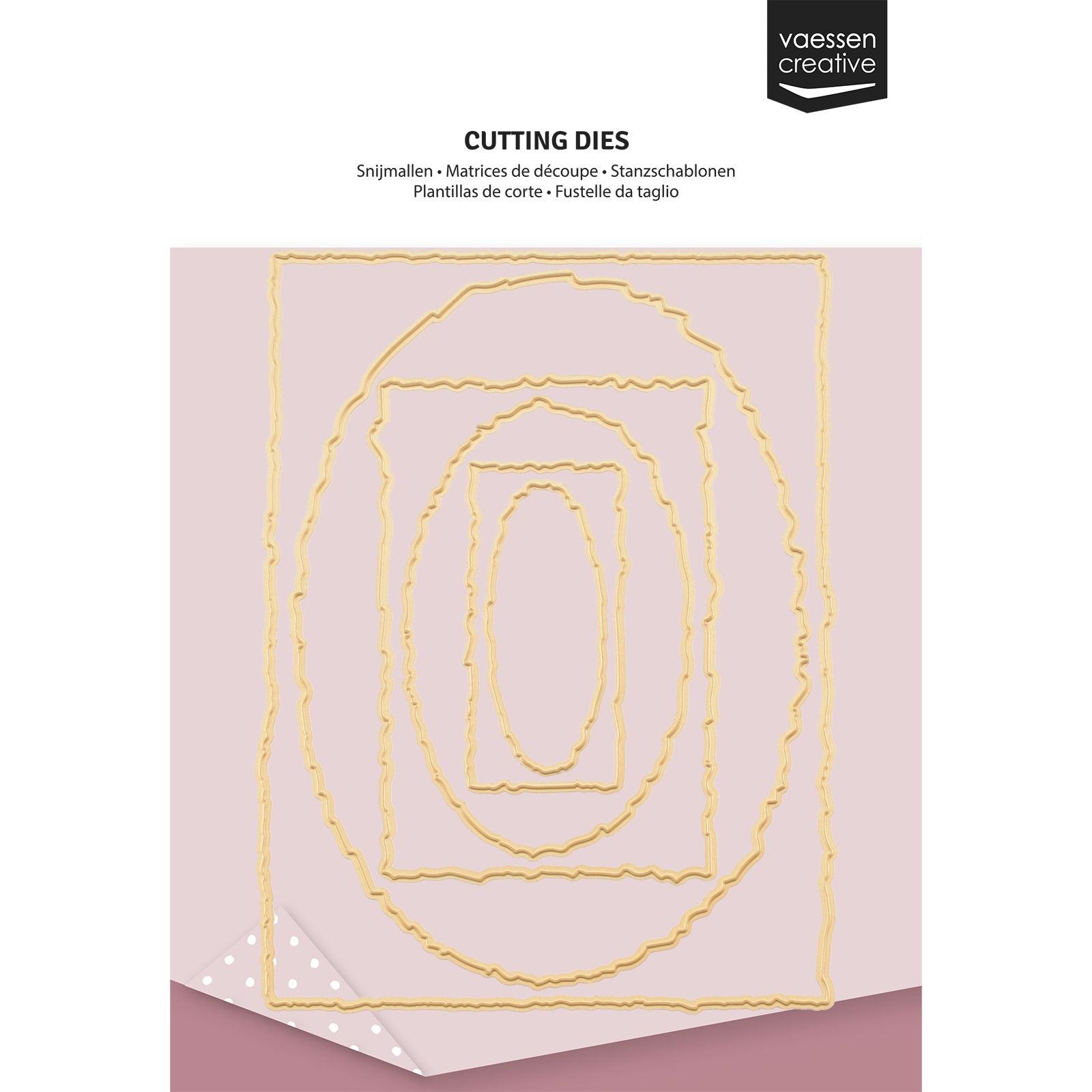 Vaessen creative • matrices de découpe et de gaufrage rectangles déchirés ovales 6 pcs.