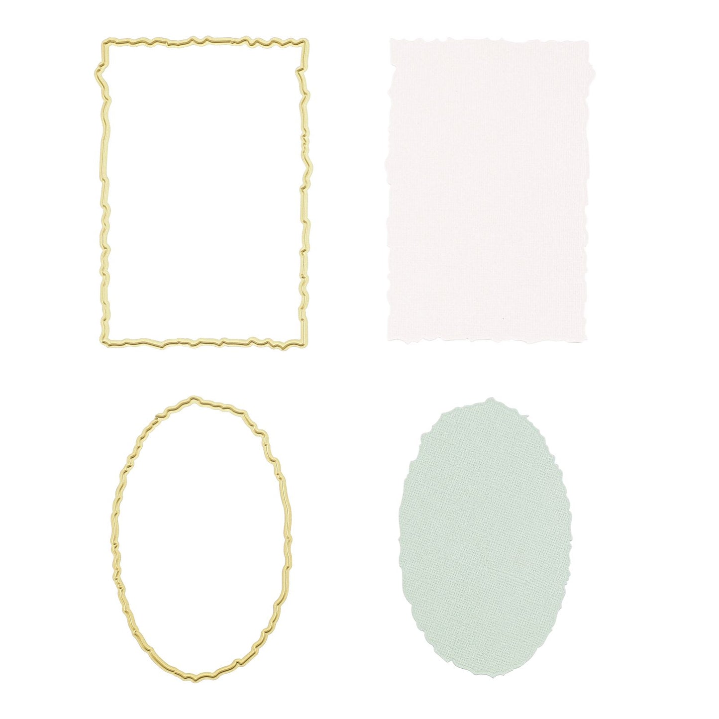 Vaessen creative • matrices de découpe et de gaufrage rectangles déchirés ovales 6 pcs.