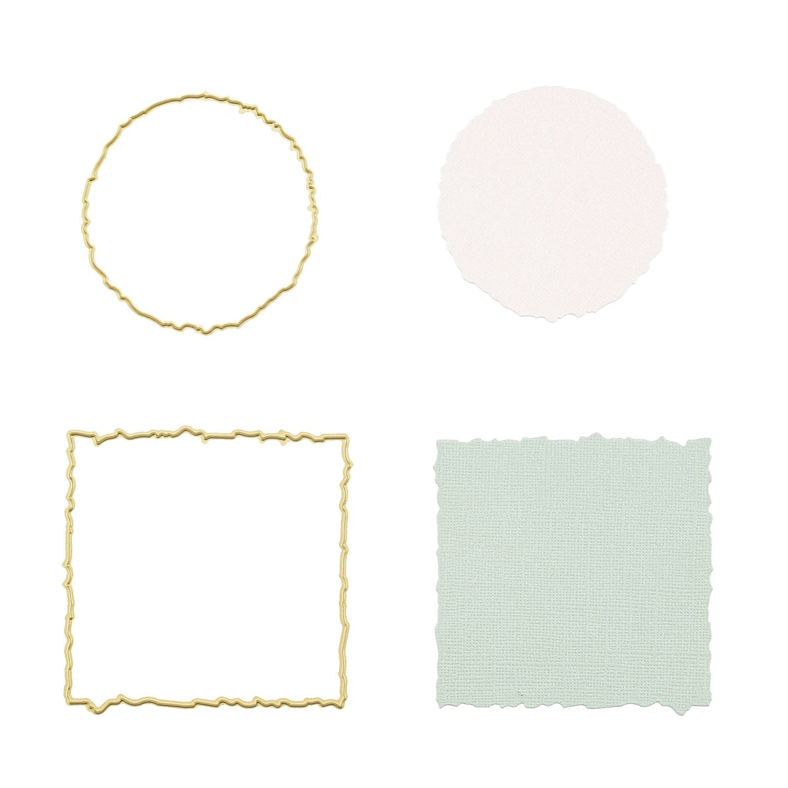 Vaessen creative • matrices de découpe et de gaufrage carrés déchirés cercles 6 pcs.