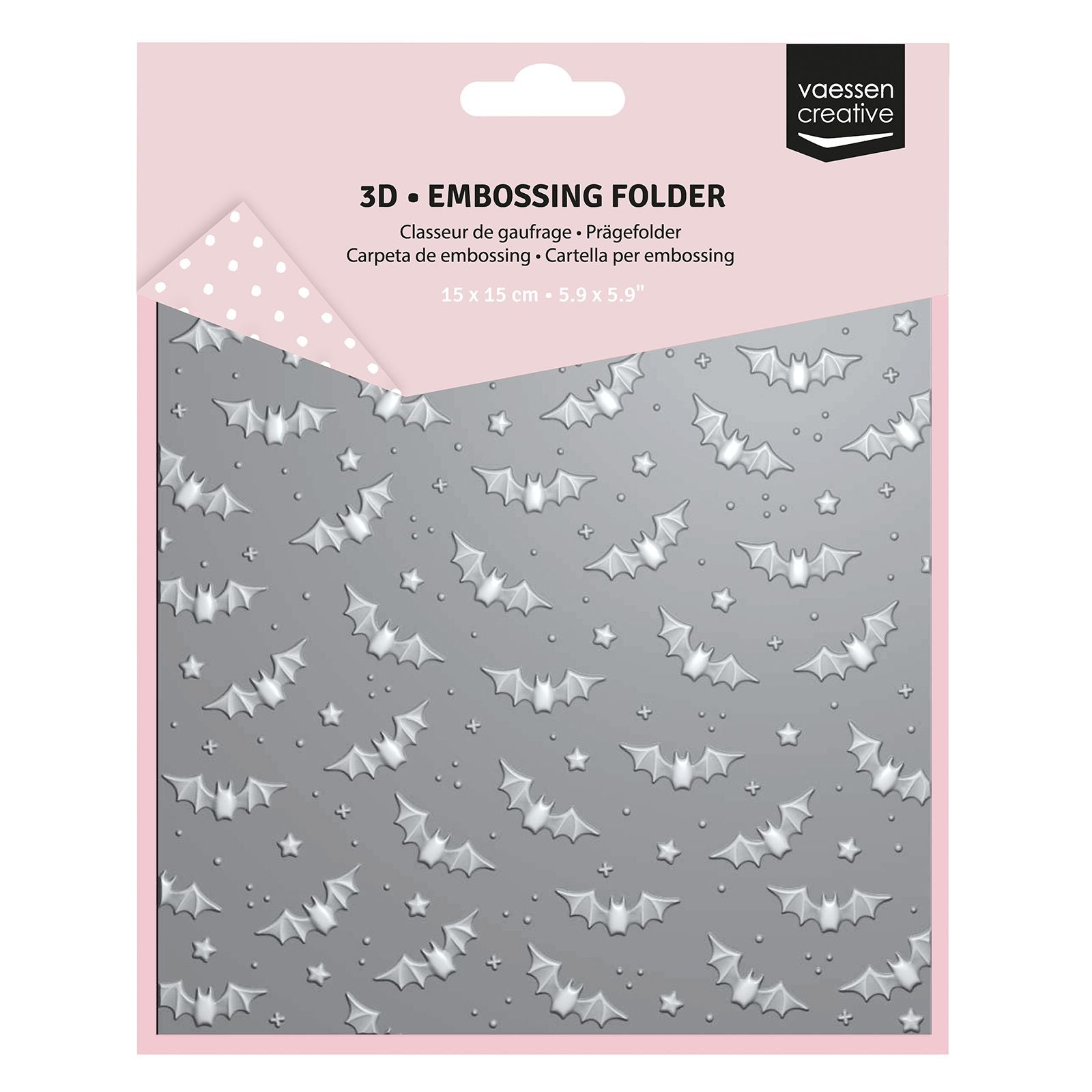 Vaessen creative • dossier de gaufrage chauves-souris 15x15cm 1er.
