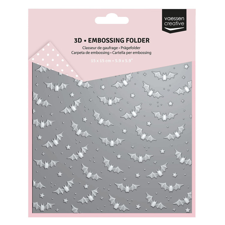 Vaessen creative • dossier de gaufrage chauves-souris 15x15cm 1er.