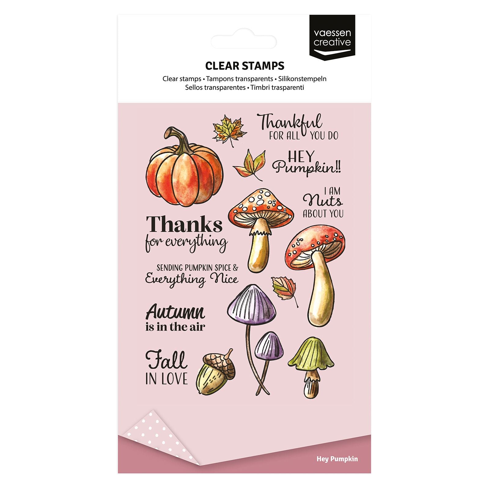 Vaessen creative • tampons transparents hey citrouille 16pcs.