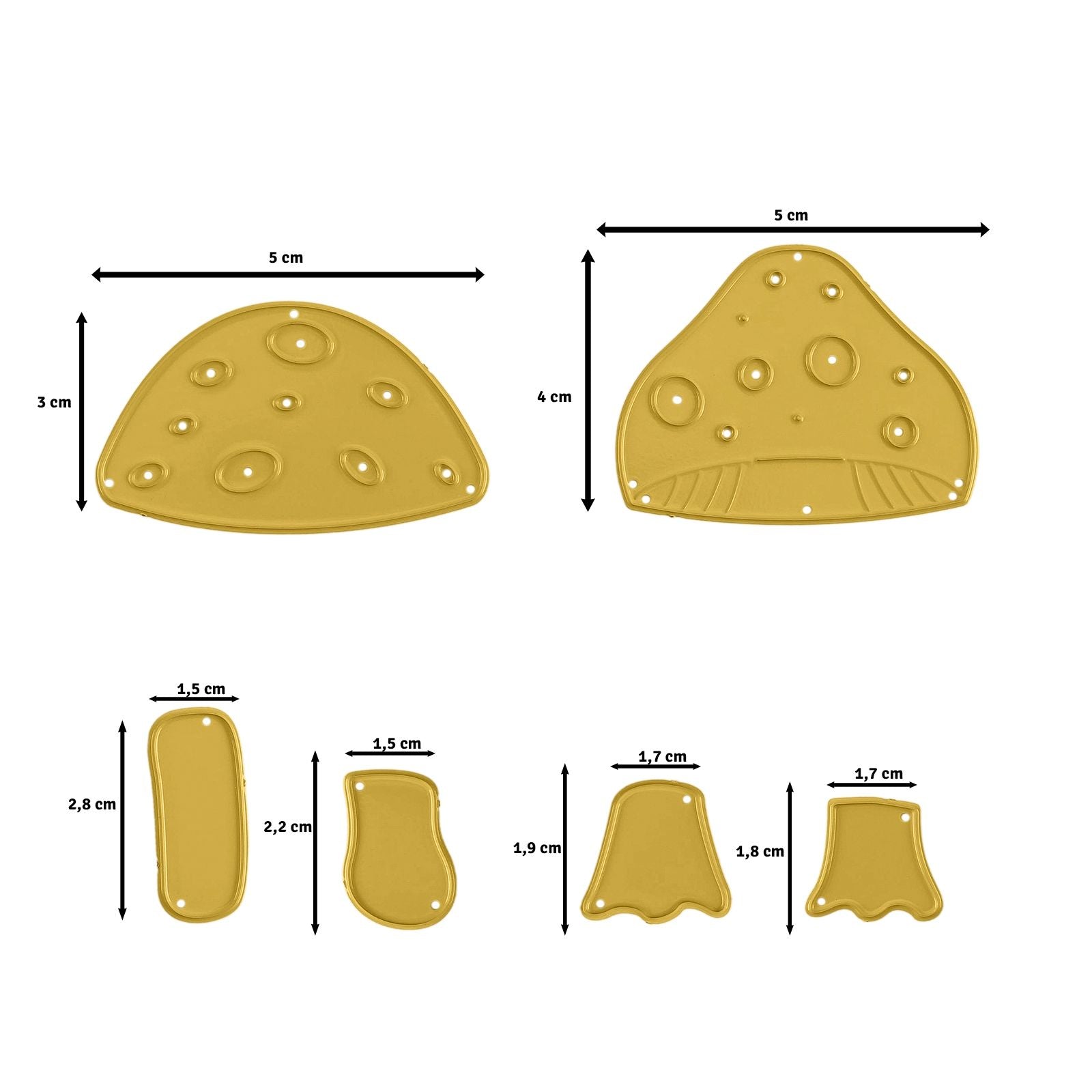 Vaessen creative • moules à découper pour faire un champignon 6 pcs.