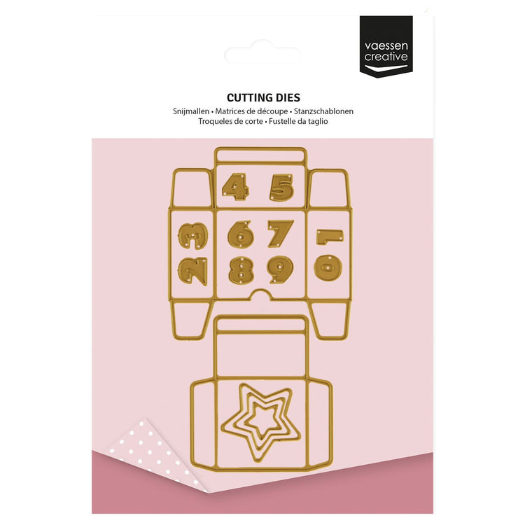 Vaessen creative • matrices de découpe calendrier de l'avent boîte 14 pcs.
