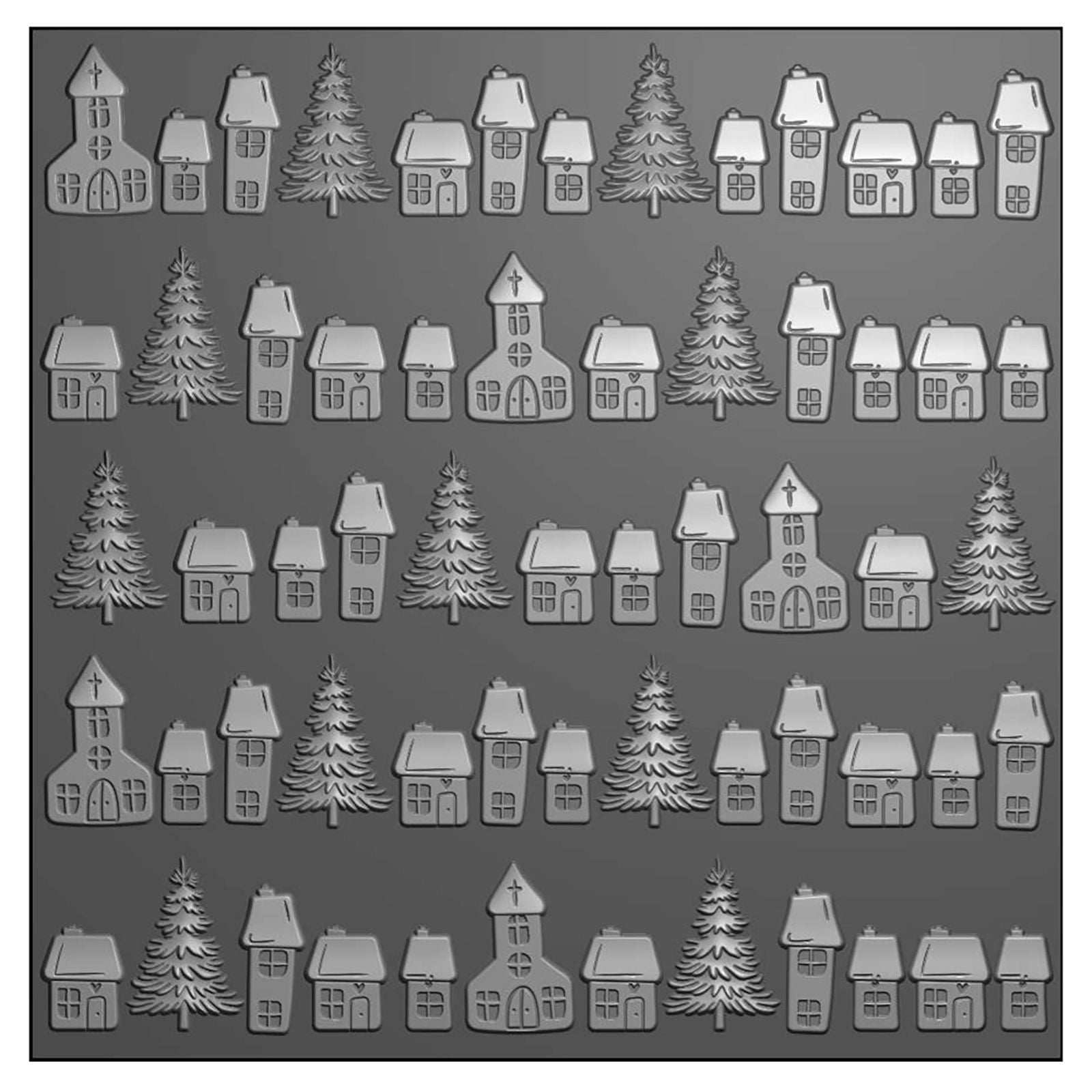 Vaessen creative • Dossier de gaufrage 3D Village de Noël 15x15cm