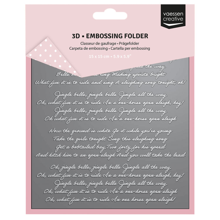Vaessen creative • Dossier de gaufrage 3D Jingle Bells 15x15cm