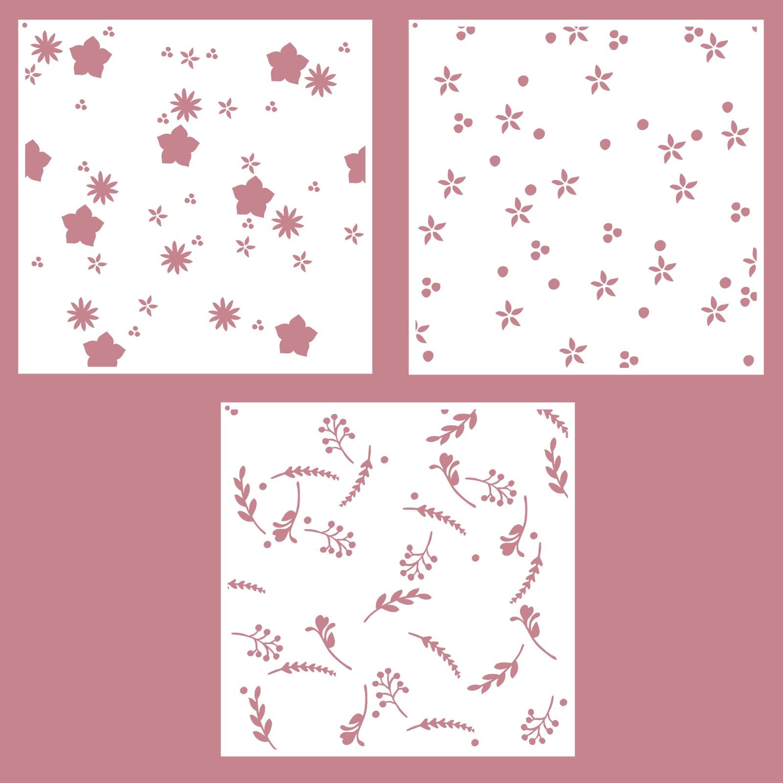 Vaessen creative • modèles en couches fleurs étoiles 15x15cm 3 pcs.