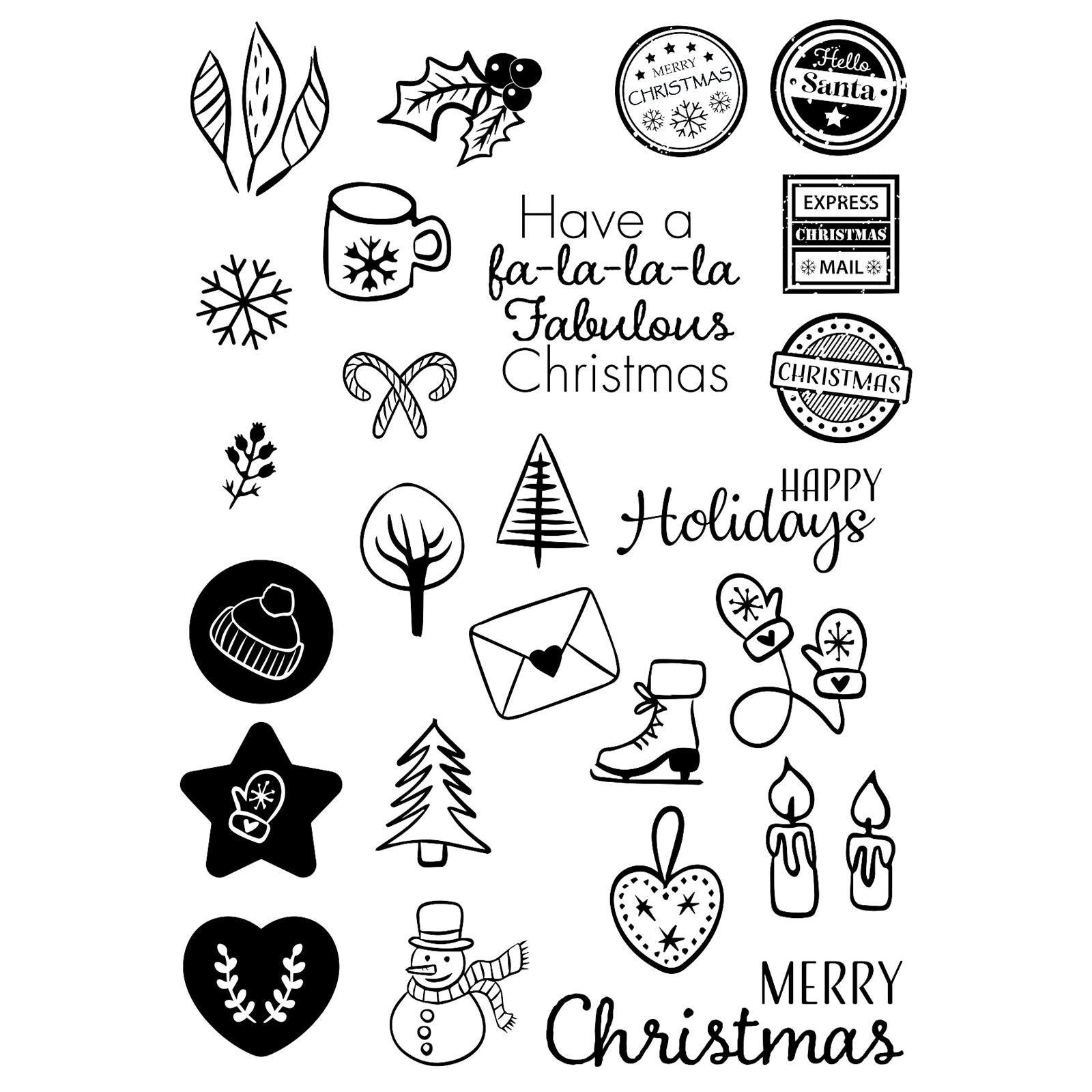 Vaessen creative • tampons transparents falala Noël 25 pcs.