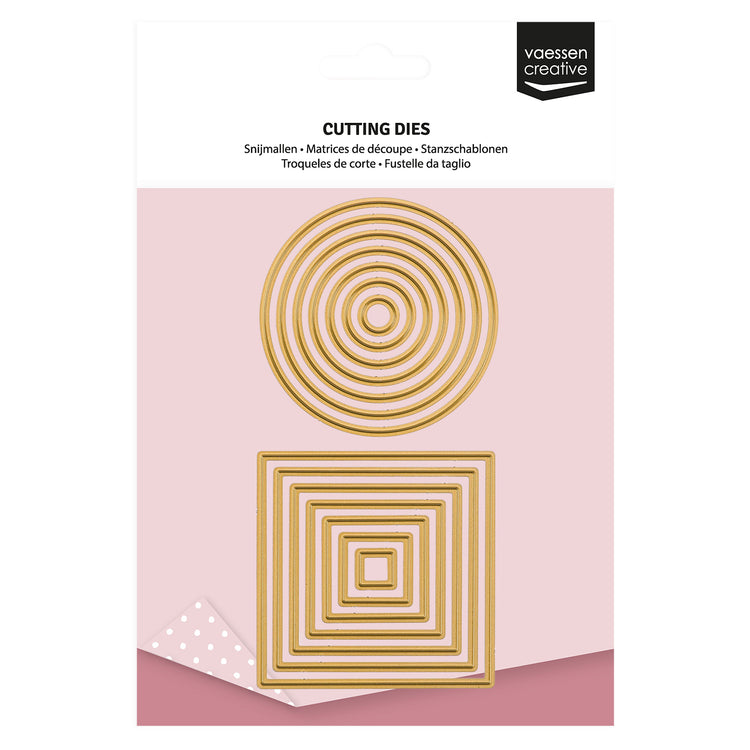 Vaessen creative • mini matrices de découpe cercles carrés 14 pcs.