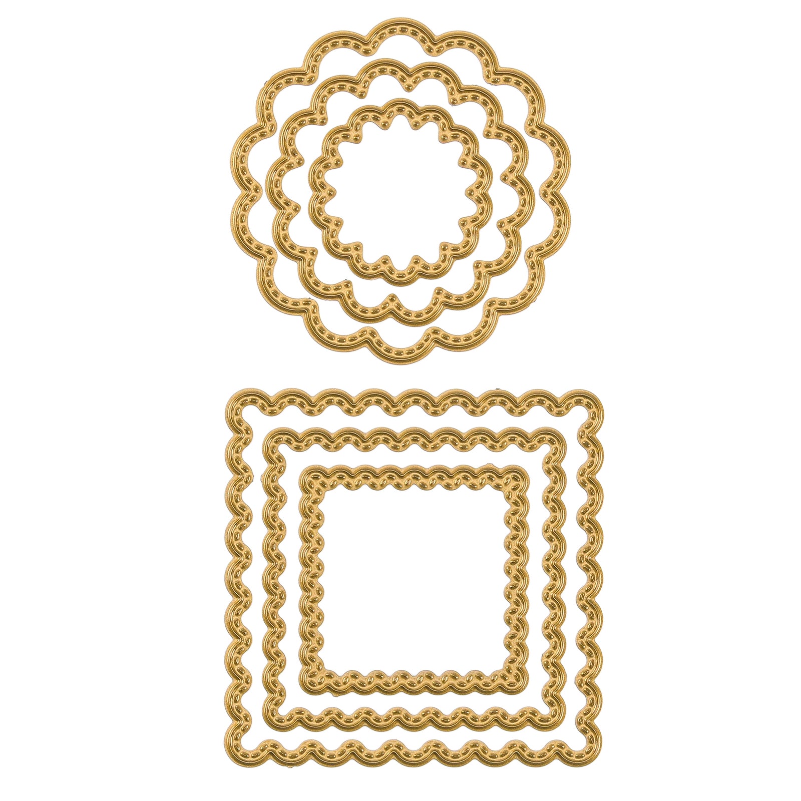 Vaessen creative • mini matrices de découpe et de gaufrage cercles festonnés carrés 6 pcs.