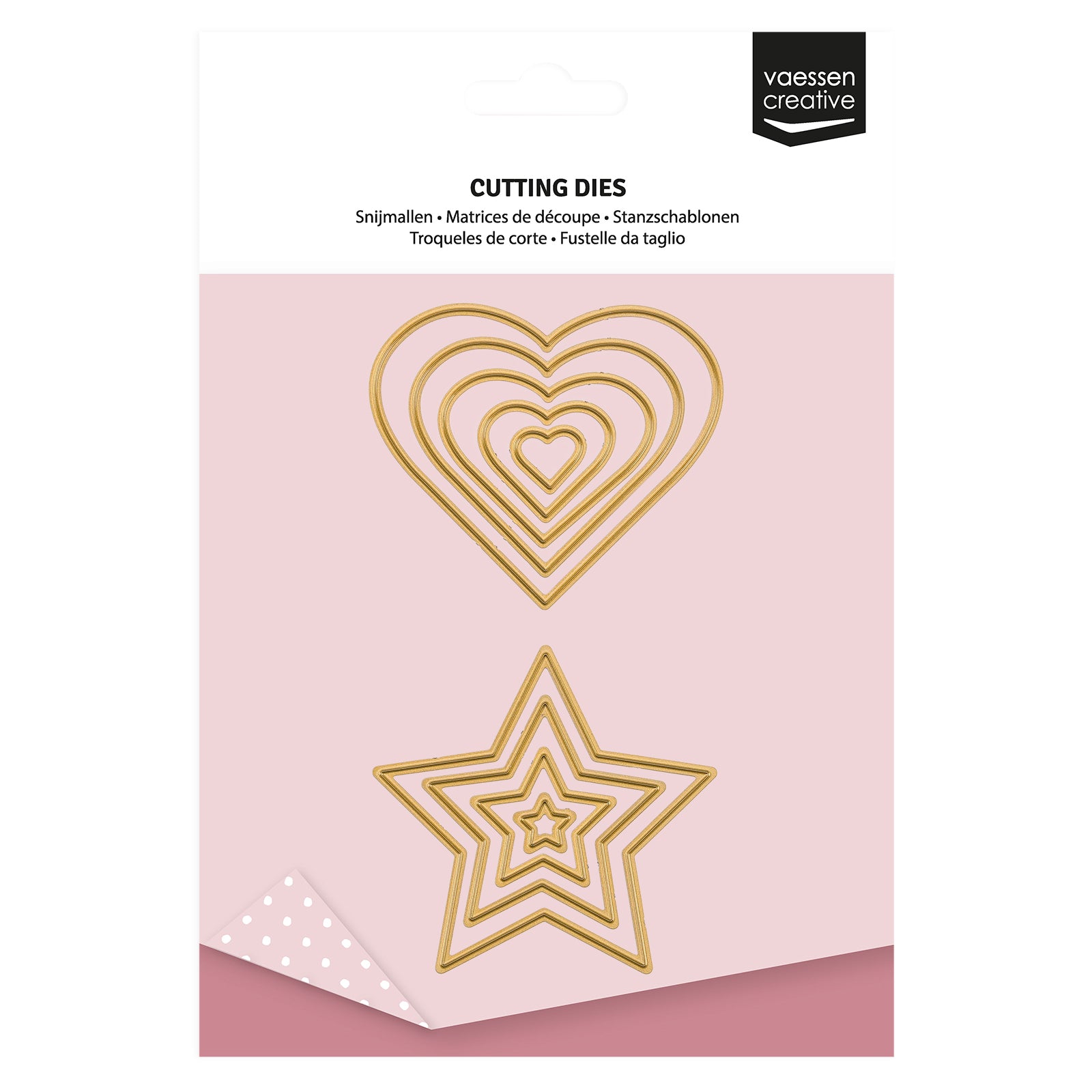 Vaessen creative • mini matrices de découpe étoiles coeurs 10 pcs.
