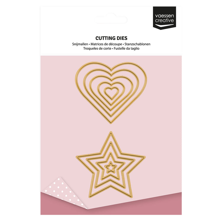 Vaessen creative • mini matrices de découpe étoiles coeurs 10 pcs.