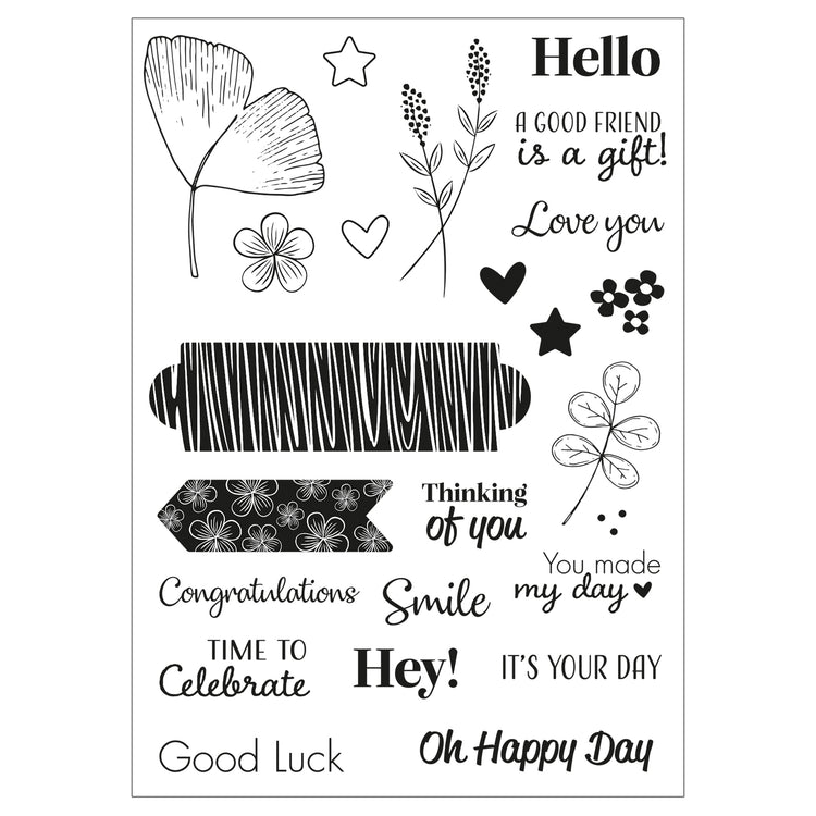 Vaessen creative • tampons transparents sentiments 24 pcs.